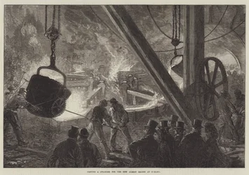 Casting a Cylinder for the New Albert Bridge at Chelsea